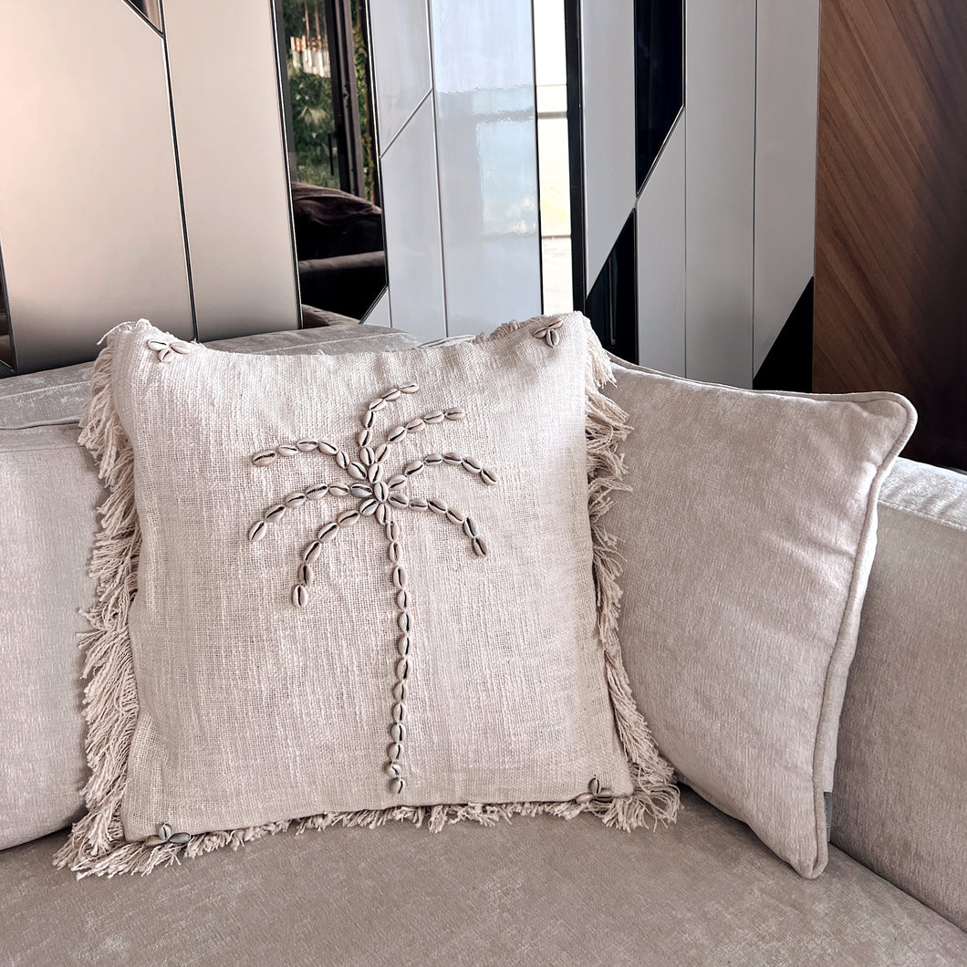 Boho Shell Palm Cushion