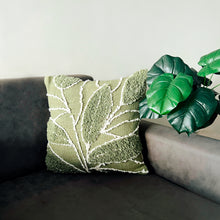 Load image into Gallery viewer, Botanical Sage Green Tufted Cushion
