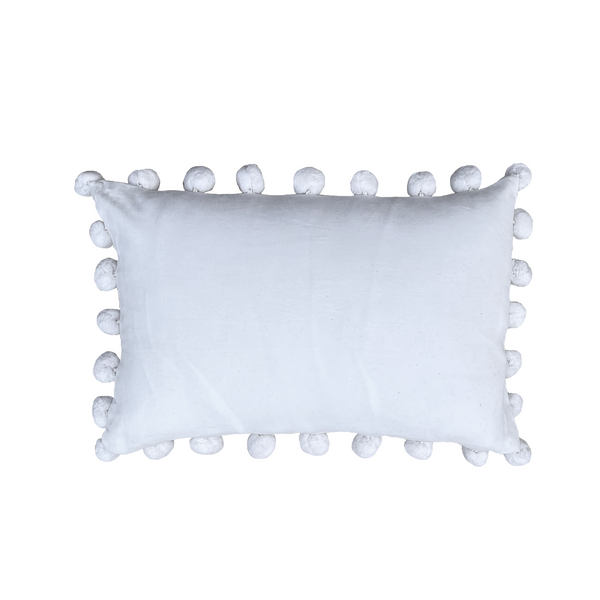 Devon Slub Cotton Pom Pom Lumbar Cushion