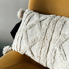 Load image into Gallery viewer, Stella Tufted Tassel Lumbar Cushion
